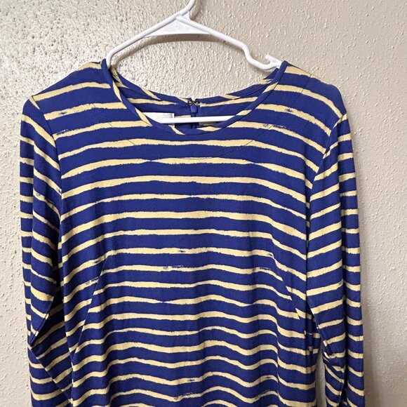 Sara Campbell Blue Striped Long Sleeve Midi Dress Size Medium - Picture 2 of 8